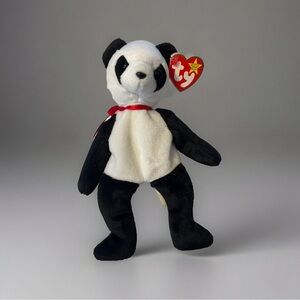 Ty Black and White Panda Beanie Baby Plush